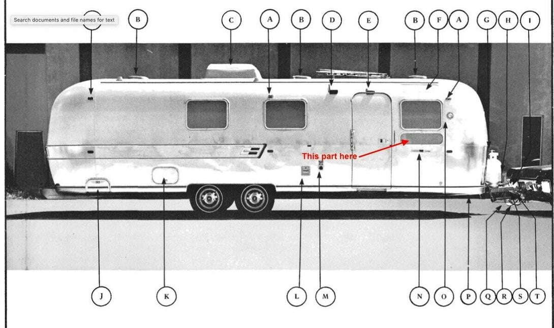 Airstream Double Pane Glass/Plexi Flat Fixed Lower Stack Window Mid 70s + - ZeereeZ