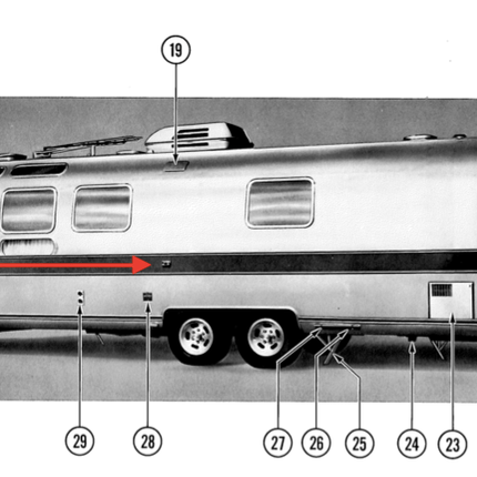 Airstream Excella Original Blue Aluminum Trailer Frame Body Banding 9 Inch - ZeereeZ