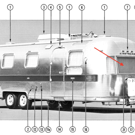 Airstream Front Center Large Double Pane Glass/Glass Window Mid 70s+ - ZeereeZ