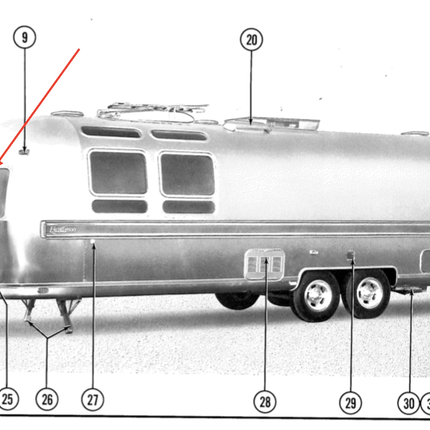 Airstream Front Flat & Wing Window Connector Bar Channel Trim Piece 70s - 80s - ZeereeZ