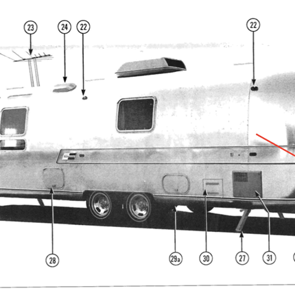 Airstream Large Rear Trunk Compartment Access Door Hatch Door Assembly 43 - 1/4 x 12 - 1/2 - ZeereeZ