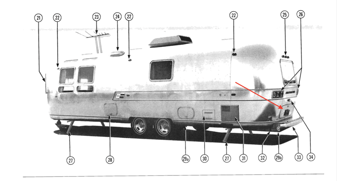 Airstream Large Rear Trunk Compartment Access Door Hatch Door Assembly 43 - 1/4 x 12 - 1/2 - ZeereeZ