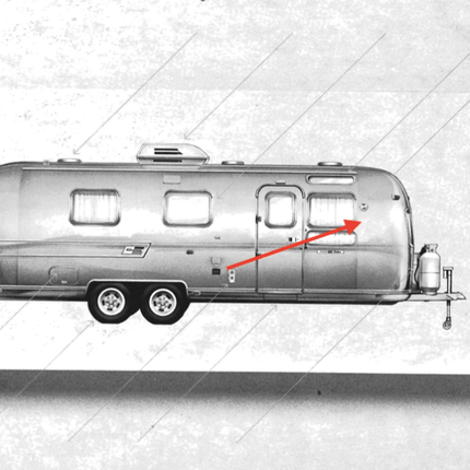 Airstream Original Rounded Aluminum Curb Side Middle Front Body Panel - ZeereeZ
