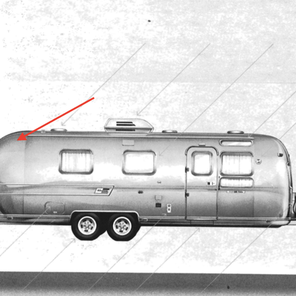 Airstream Original Rounded Aluminum Curb Side Upper Rear Body Panel - ZeereeZ