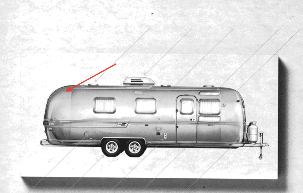 Airstream Original Rounded Aluminum Curb Side Upper Rear Body Panel - ZeereeZ