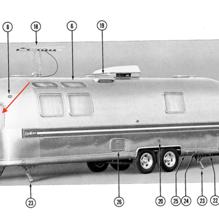 Airstream Street Side Double Pane Glass/Glass Curved Wing Window for Mid 70s + Trailers - ZeereeZ
