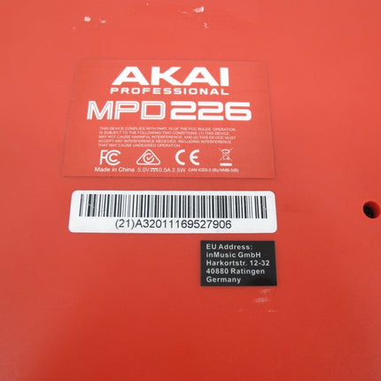 Akai Professional MPD226 16 Pad MIDI MPC Music Production Controller - ZeereeZ