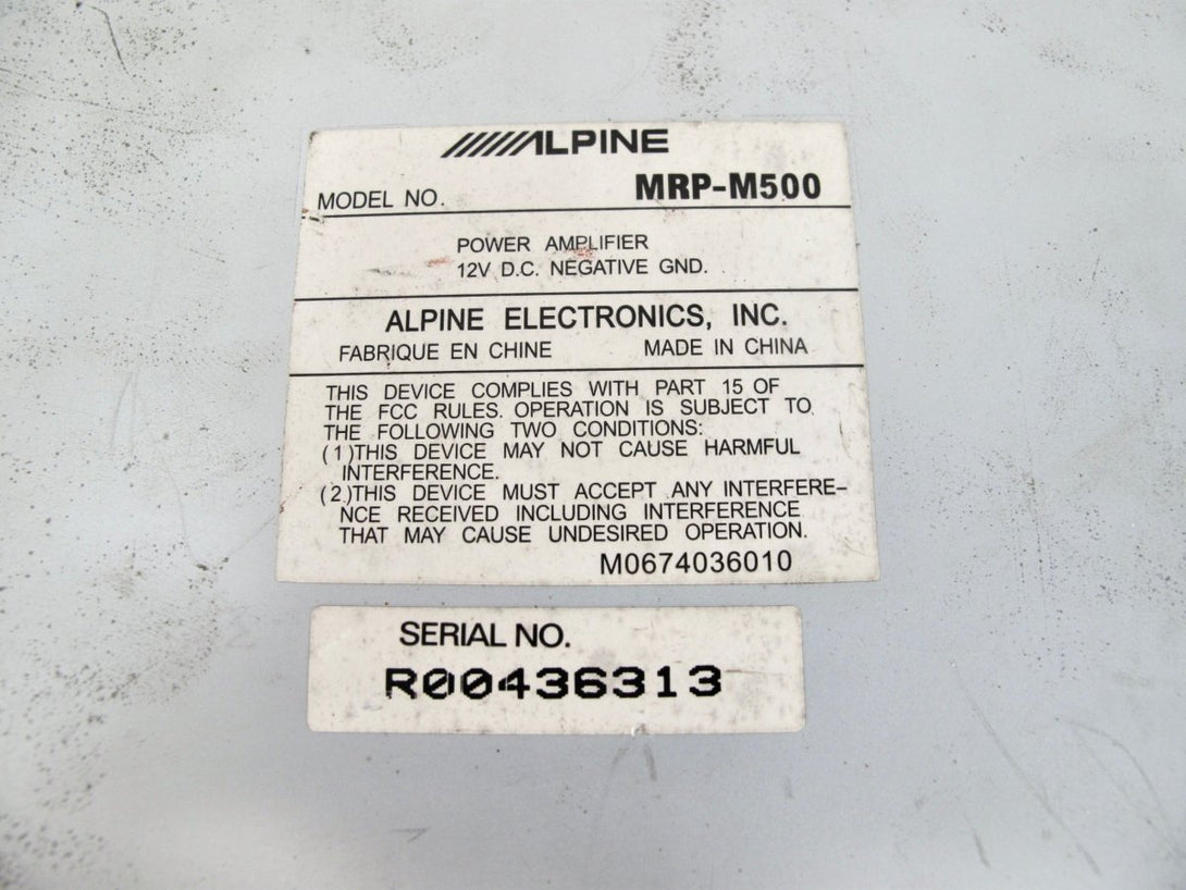 Alpine MRP - M500 Mono Power Car Amplifier Mono 500 Watts - ZeereeZ