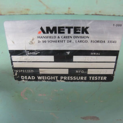 Ametek 10 - 5525 Dead Weight Pressure Tester Test Kit - ZeereeZ
