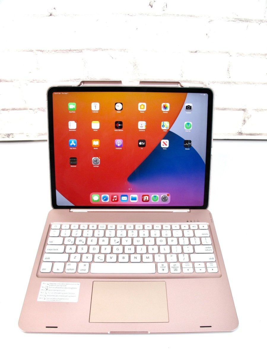 Apple iPad Pro 512GB 4th Gen 12.9 Inch Wifi Pink and Keyboard Case Bundle - ZeereeZ