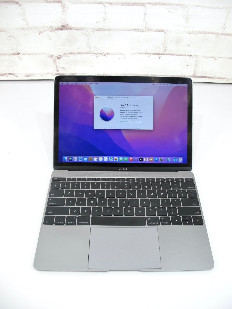 Apple Macbook 12 - inch Early 2016 1.1 GHz Intel Core m3 256GB SSD 8GB Space Grey - ZeereeZ