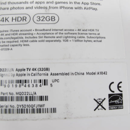 Apple TV 4K 5th Gen 32GB A1842 Video Streaming Media Player - ZeereeZ