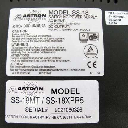 Astron SS - 18XPR5 - 15 Amp Switching Power Supply for MotoTRBO Radios - ZeereeZ