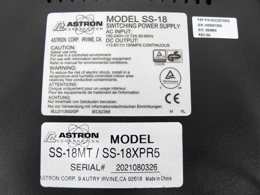 Astron SS - 18XPR5 - 15 Amp Switching Power Supply for MotoTRBO Radios - ZeereeZ