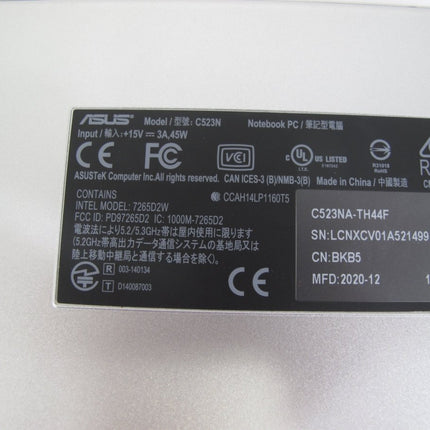 Asus Chromebook C523N 15.6" Intel Celeron N 4GB RAM 64GB Laptop Computer - ZeereeZ