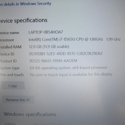 Asus VivoBook X512F Intel i7 1.8GHz 12GB 500GB HD 15.6" Win 10 Notebook Computer - ZeereeZ