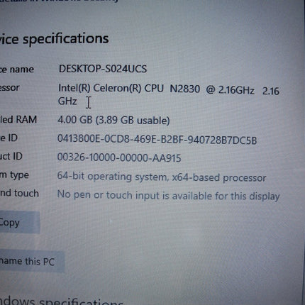 Asus X551M 2.16 GHz 4GB 256 HD Windows 10 Home Notebook Laptop Computer - ZeereeZ
