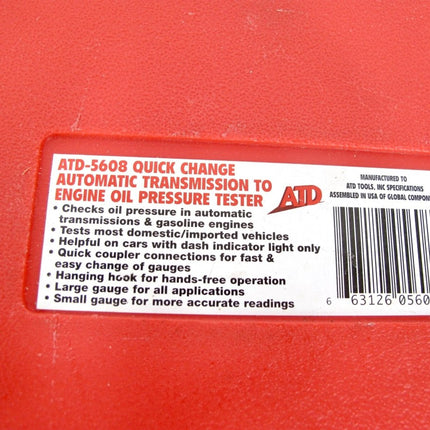ATD - 5608 Quick Change Automatic Transmission to Engine Oil Pressure Tester - ZeereeZ