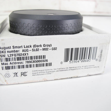 August AUG - SL02 - M02 - G02 Dark Gray Electronic Bluetooth Smart Lock Unused - ZeereeZ