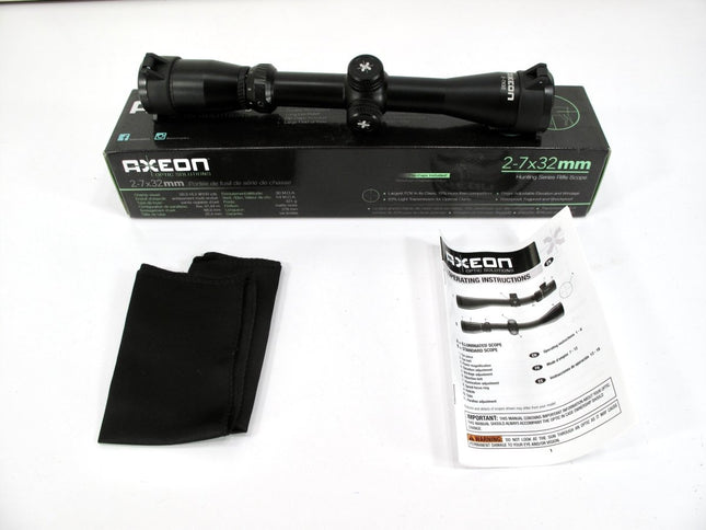 Axeon 2 - 7x 32mm 1 Inch TubeMulti - Green Coated Rifle Scope - ZeereeZ