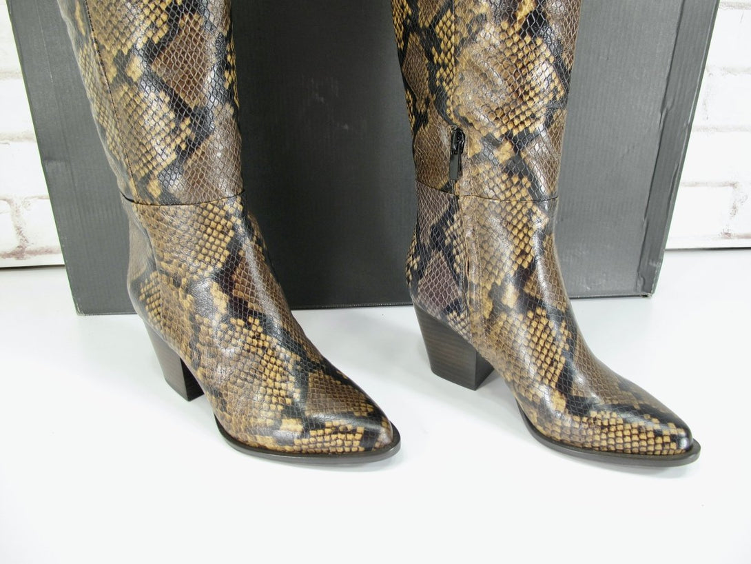 Banana Republic Heritage Flex Tall Western Snakeskin Design Boots Womens 5.5 - ZeereeZ