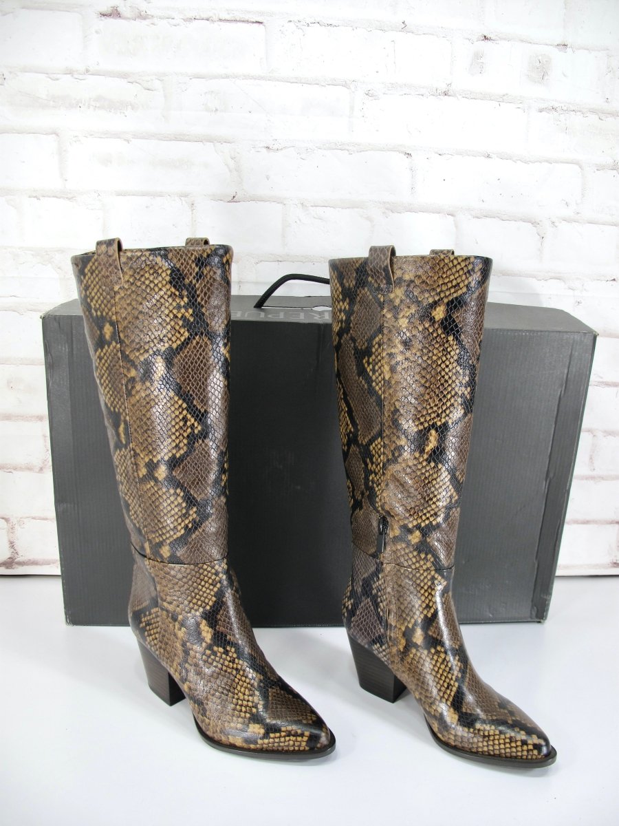 Banana Republic Heritage Flex Tall Western Snakeskin Design Boots Womens 5.5 - ZeereeZ