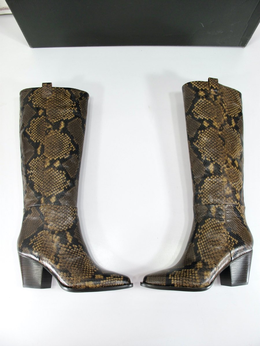 Banana Republic Heritage Flex Tall Western Snakeskin Design Boots Womens 5.5 - ZeereeZ