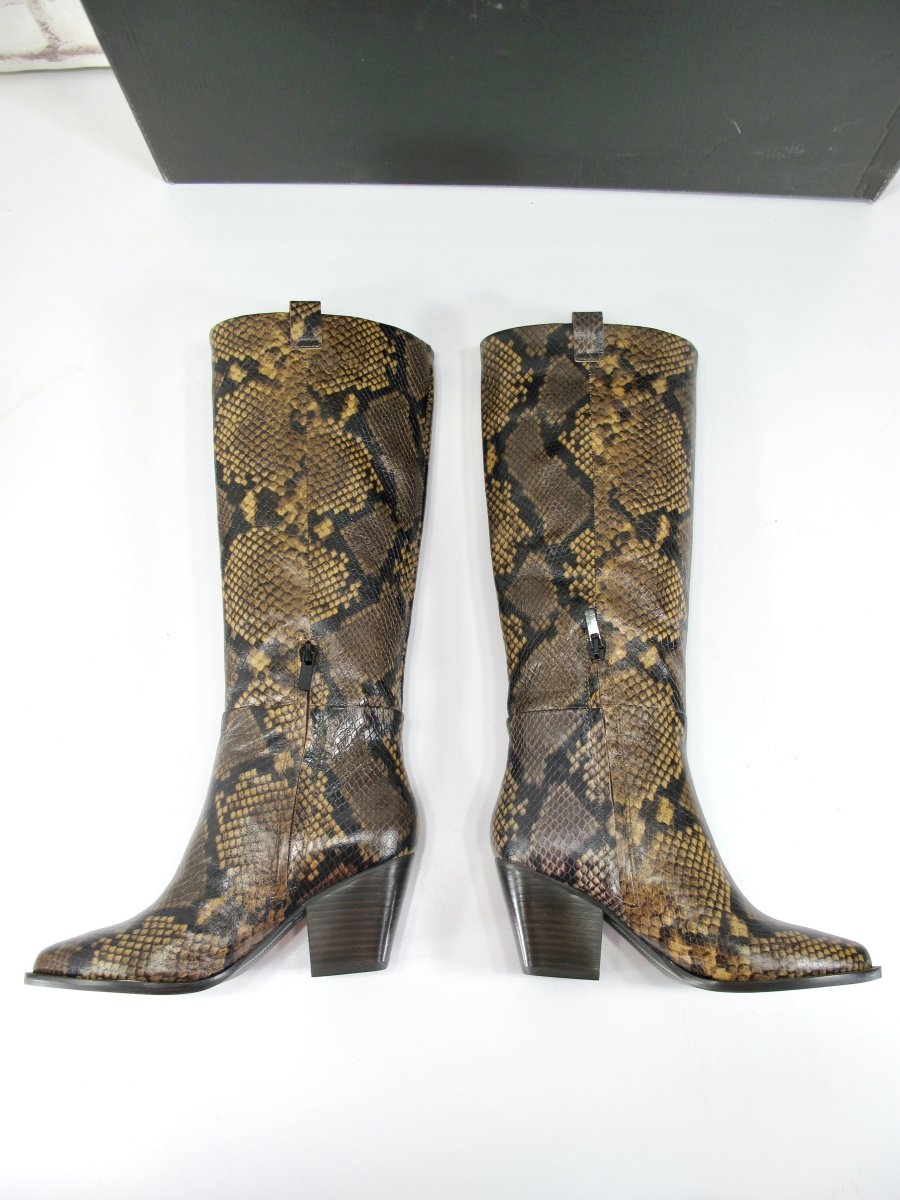 Banana Republic Heritage Flex Tall Western Snakeskin Design Boots Womens 5.5 - ZeereeZ