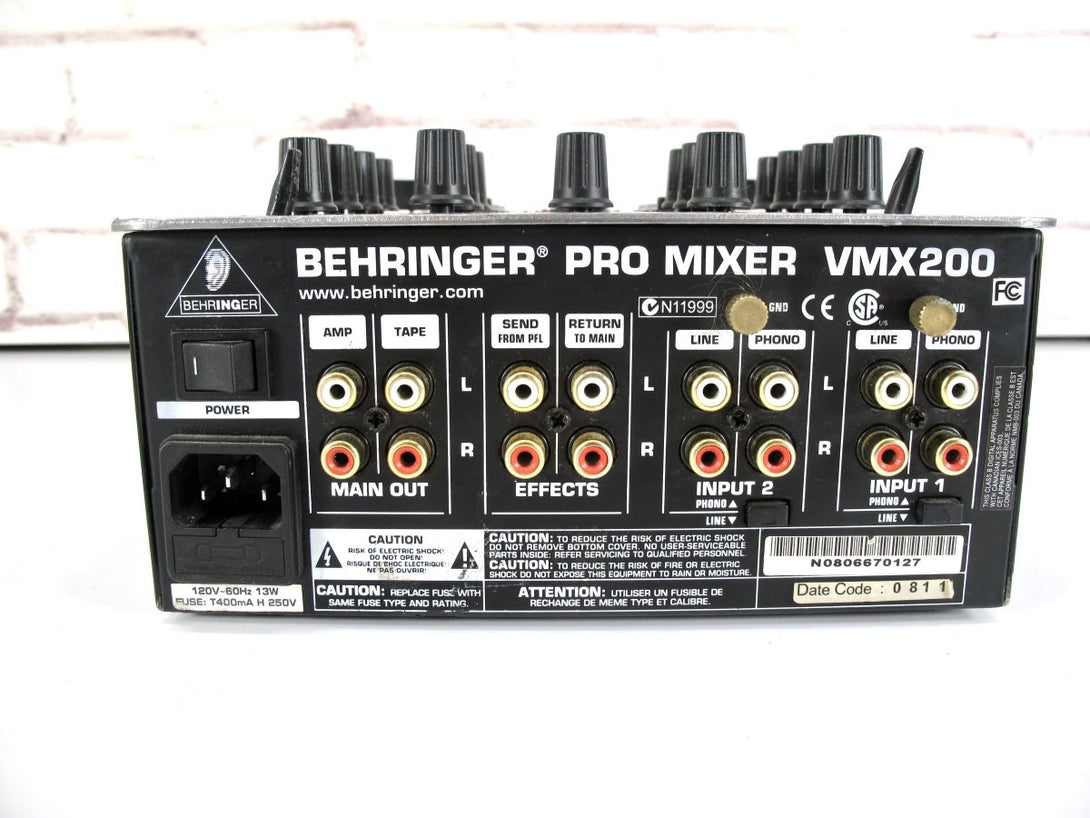 Behringer VMX200 Pro 2 Channel DJ Mixer w/ BPM counter and QRS control - ZeereeZ