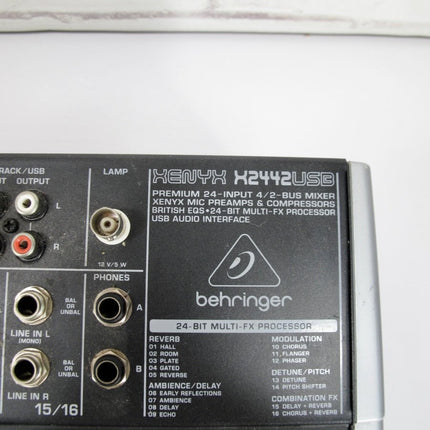 Behringer XENYX X2442USB 24 Channel Input Bus Mixer USB Audio Interface X2442 - ZeereeZ