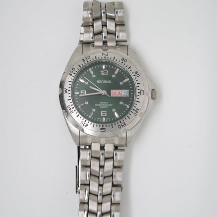 Benrus BNW25426W SR626SW Stainless Quartz Watch with Day/Date Display - ZeereeZ