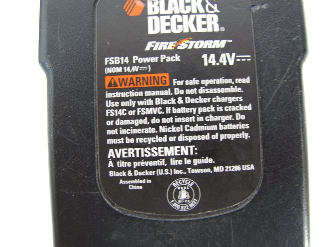 Black & Decker Firestorm FSB14 Cordless Power Tool OEM Battery and HPB18 Charger - ZeereeZ