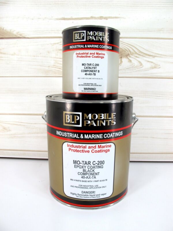 BLP MO - TAR C - 200 Coal Tar Marine/Industrial Epoxy Coating & Catalyst 2 Part Kit - ZeereeZ