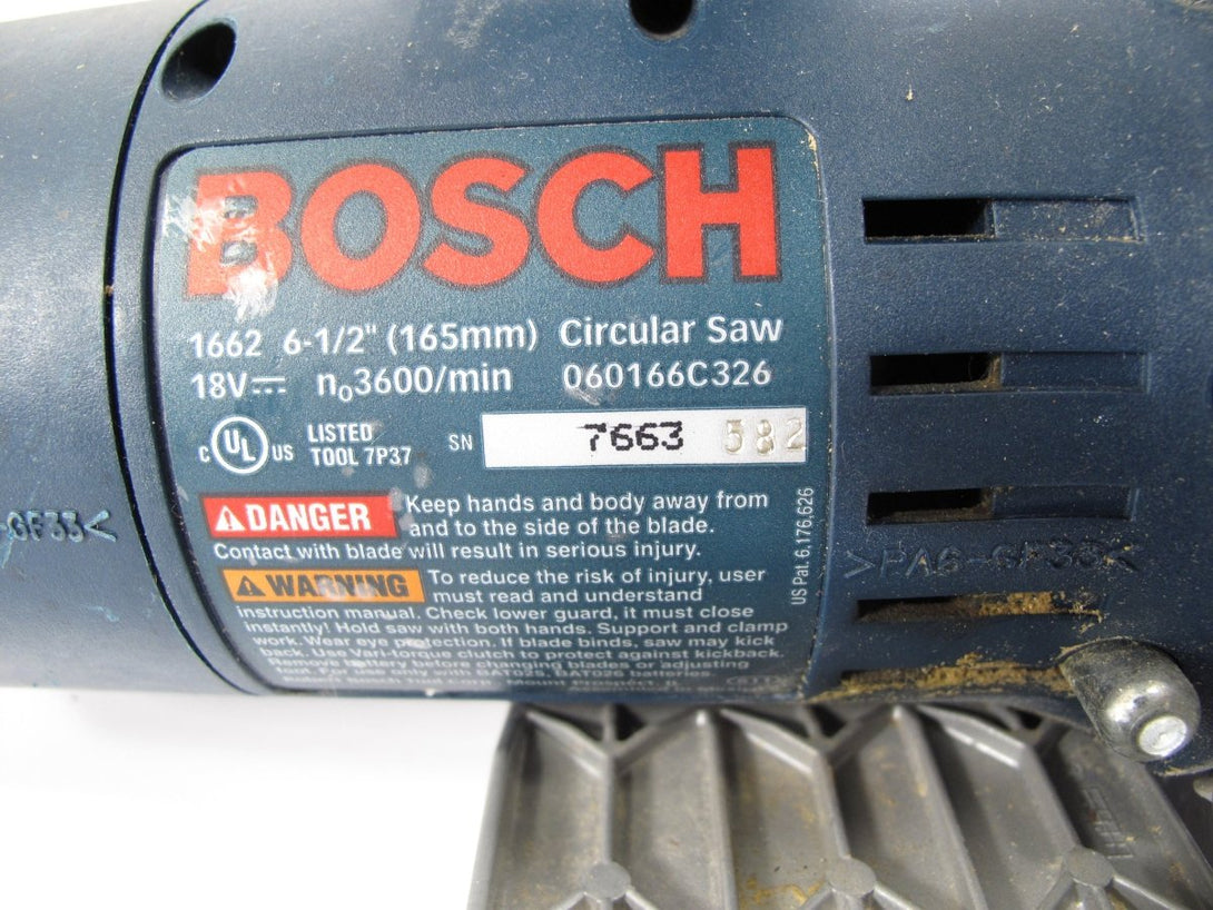 Bosch 1662 18V 6 1/2" Cordless Circular Saw NiCad Bare Tool - ZeereeZ