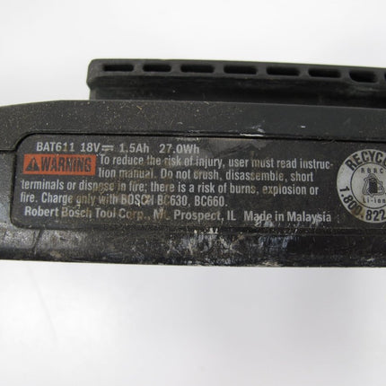 Bosch BAT611 18V Lithium - Ion 1.5Ah Rechargeable Power Tool Battery - ZeereeZ