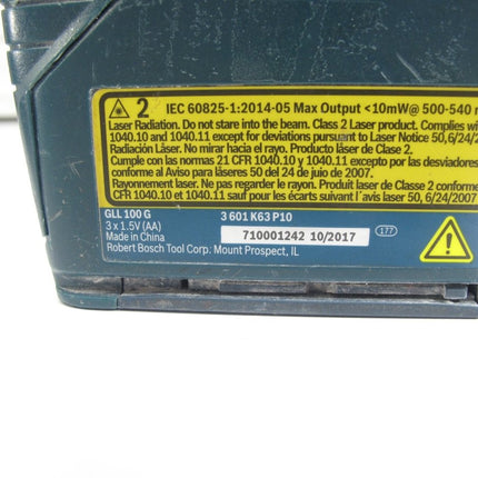 Bosch GLL 100 G Green - Beam Self - Leveling Cross - Line Laser Level - ZeereeZ