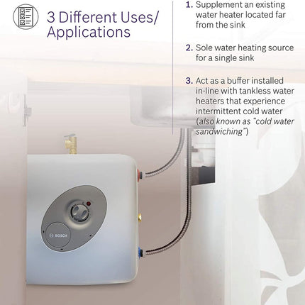 BOSCH Tronic 3000 T Mini - Tank ES4 Electric On Demand 4 Gallon Water Heater - ZeereeZ