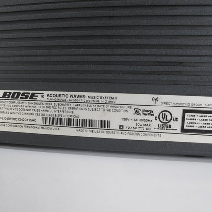 Bose Acoustic Wave Music System II AM FM CD Aux In Stereo 352752 - 1100 - ZeereeZ