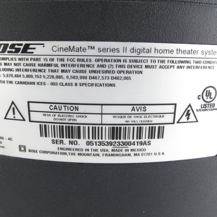 Bose CineMate Series II Digital Home Theater Speaker System w/ Interface Module - ZeereeZ