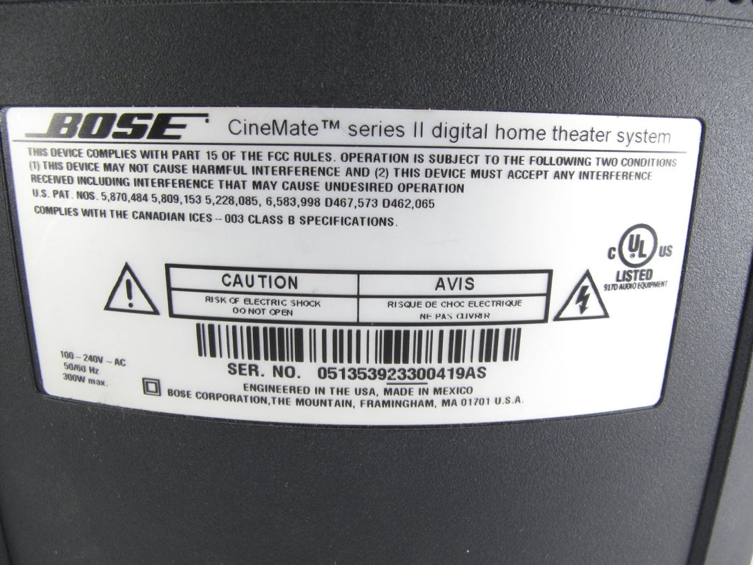 Bose CineMate Series II Digital Home Theater Speaker System w/ Interface Module - ZeereeZ