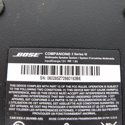 Bose Companion 2 Series iii Multimedia Computer Speakers - ZeereeZ