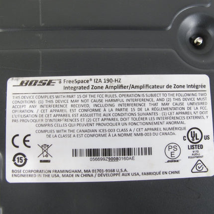 Bose FreeSpace IZA 190 - HZ Integrated Zone Amplifer - ZeereeZ