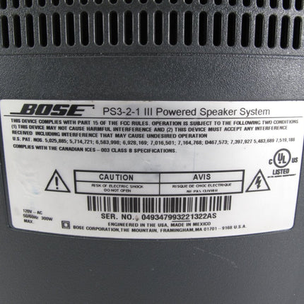 Bose PS3 - 2 - 1 Powered Subwoofer PS321 Series I II III for AV321 - ZeereeZ
