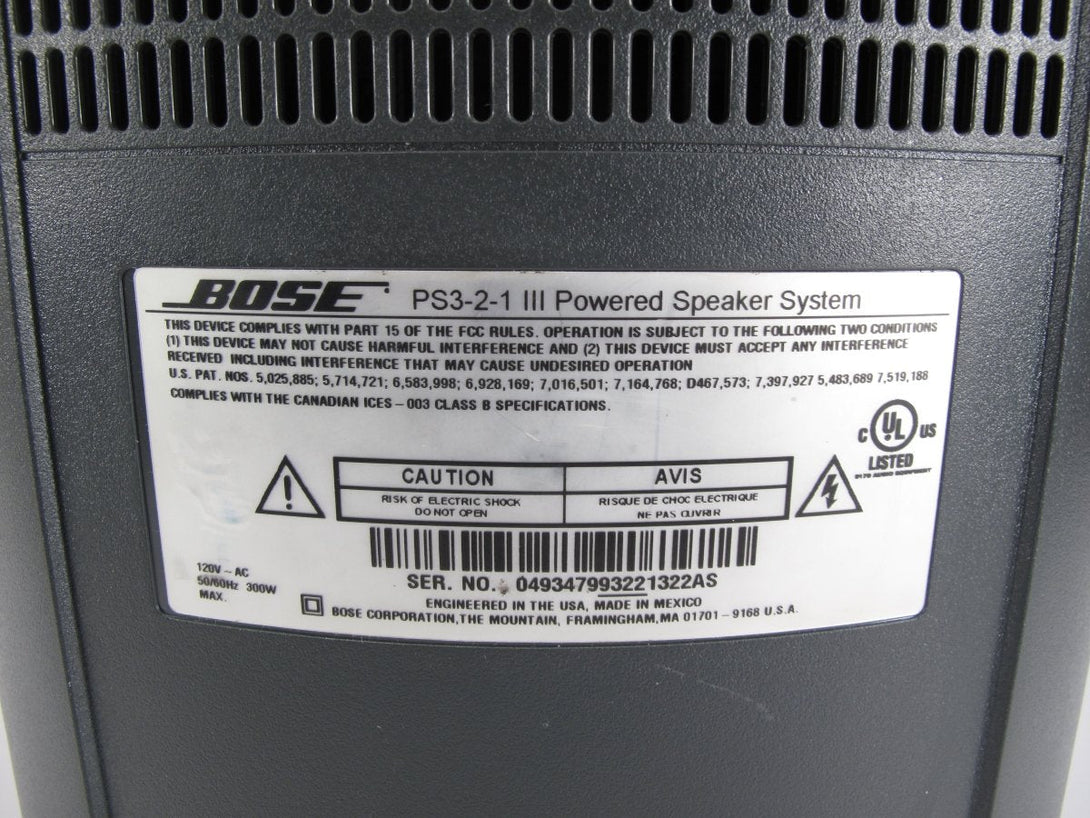 Bose PS3 - 2 - 1 Powered Subwoofer PS321 Series I II III for AV321 - ZeereeZ