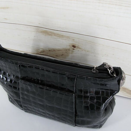 Brighton Croc Black Leather Ladies Handbag Purse - ZeereeZ