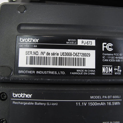 Brother PocketJeT PJ - 673 Portable Mobile Thermal Wireless Printer Li Ion Battery & Charger - ZeereeZ