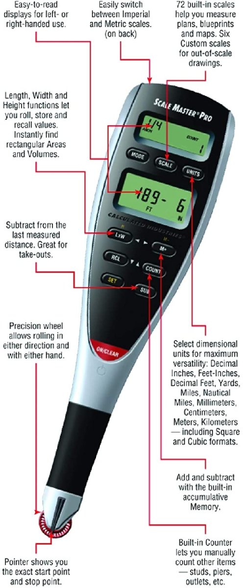 Calculated Industries 6025 Scale Master Pro Digital Plan Measurer - ZeereeZ