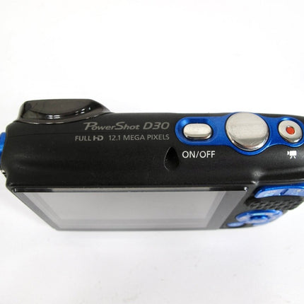 Canon PowerShot D30 12.1MP Waterproof Compact Digital Camera Blue - ZeereeZ