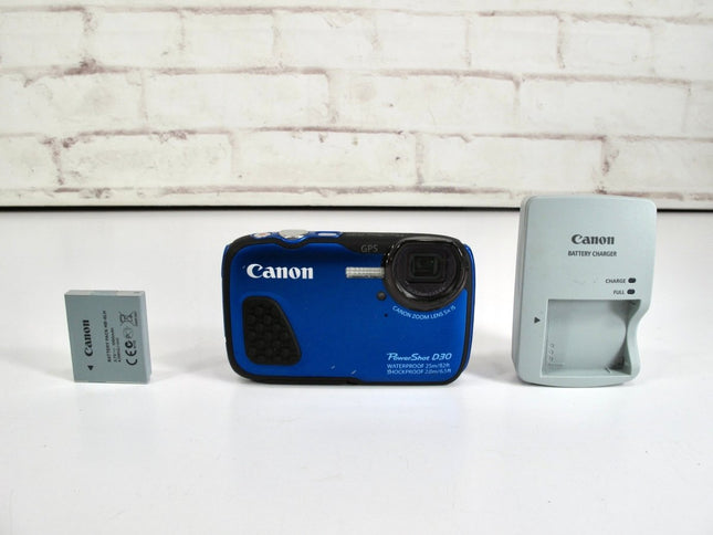Canon PowerShot D30 12.1MP Waterproof Compact Digital Camera Blue - ZeereeZ
