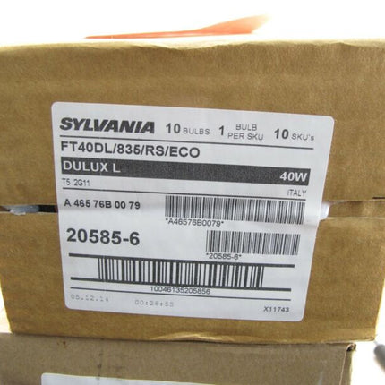 Case of 10 SYLVANIA 20585 FT40DL/835/RS/ECO 40 Watt 4 Pin 2G11 Base 3500K Bulbs - ZeereeZ